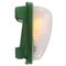 Vintage Industrial French Green Cast Iron & Frosted Cut Glass Wall Light from Holophane, France, Image 2