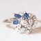 Vintage 14k White Gold Ring with Sapphires and Brilliant Cut Diamonds, 1990s, Image 8