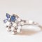 Vintage 14k White Gold Ring with Sapphires and Brilliant Cut Diamonds, 1990s, Image 3