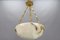 French White and Black Veined Alabaster Pendant Light, 1920s, Image 9