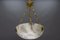 French White and Black Veined Alabaster Pendant Light, 1920s 14