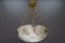 French White and Black Veined Alabaster Pendant Light, 1920s, Image 14