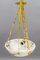 French White and Black Veined Alabaster Pendant Light, 1920s 20