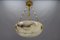 French White and Black Veined Alabaster Pendant Light, 1920s, Image 2