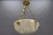 French White and Black Veined Alabaster Pendant Light, 1920s, Image 10