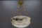French White and Black Veined Alabaster Pendant Light, 1920s, Image 6