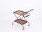 Italian Serving Bar Cart with Bottle Holder in Wood, Metal and Brass, Italy, 1960s 8