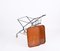 Italian Serving Bar Cart with Bottle Holder in Wood, Metal and Brass, Italy, 1960s, Image 11