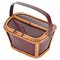 Mid-Century Italian Rattan, Wicker and Leather Basket Bag, 1960s 1