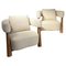 Set of Bouclette & Light Wood Easy Chairs, Image 1