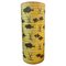 Italian Art Deco Cylinder Yellow and Black Ceramic Vase, Image 1