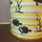 Vase Cylindre Art Déco en Céramique Jaune et Noire 5