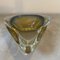 Modernist Yellow Green Sommerso Murano Glass Ashtray attributed to Seguso, 1960s 9