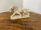 Vintage White Marble Resin Lion Sculpture, 1950s 7