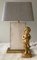 Lámpara de mesa vintage de travertino y latón, años 70, Imagen 5