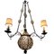 Wrought Iron and Murano Glass Chandelier, 1940s 1