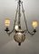 Lámpara de araña vintage de hierro forjado y cristal de Murano, años 40, Imagen 3