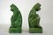 Fermalibri in terracotta verde di Vallauris, Francia, anni '50, set di 2, Immagine 9