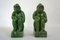 Green Terracotta Bookends from Vallauris, France, 1950s, Set of 2 1