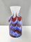 Postmoderne Vase aus Muranoglas in Rot, Weiß und Blau, Carlo Moretti zugeschrieben, Italien, 1970er 1