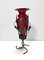 Ruby Red Murano Glass Vase with Iron Grape Vines attributed to Umberto Bellotto, 1930s 4