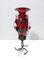 Vase en Verre de Murano Rouge Rubis avec Vignes en Fer attribué à Umberto Bellotto, 1930s 1