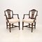 Antique Georgian Style Carver Armchairs, 1900, Set of 2 1