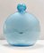 Postmodern Round Light Blue Murano Glass Bottle by Alfredo Barbini, Italy, 1980s, Image 1