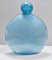 Postmoderne Runde Hellblaue Murano Glasflasche von Alfredo Barbini, Italien, 1980er 4