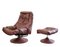Mid-Century Norwegian Modern Ekornes Swivel Recliner Chair & Ottoman from Stressless, 1970s, Set of 2 14
