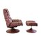 Mid-Century Norwegian Modern Ekornes Swivel Recliner Chair & Ottoman from Stressless, 1970s, Set of 2, Image 11