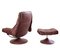 Mid-Century Norwegian Modern Ekornes Swivel Recliner Chair & Ottoman from Stressless, 1970s, Set of 2 13