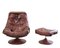 Mid-Century Norwegian Modern Ekornes Swivel Recliner Chair & Ottoman from Stressless, 1970s, Set of 2 5