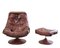 Mid-Century Norwegian Modern Ekornes Swivel Recliner Chair & Ottoman from Stressless, 1970s, Set of 2, Image 5