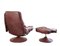 Mid-Century Norwegian Modern Ekornes Swivel Recliner Chair & Ottoman from Stressless, 1970s, Set of 2, Image 12