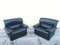Black Leather Armchairs, Set of 2 1