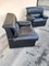 Black Leather Armchairs, Set of 2 3