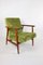 Vintage Green Easy Chair in Velvet, 1970s, Image 1