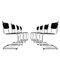 Set de 8 Chaises Cantilever Mart Stam Bauhaus Noires et Chrome S 43 par Thonet , 2000s, Set de 8 3