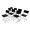 Set de 8 Chaises Cantilever Mart Stam Bauhaus Noires et Chrome S 43 par Thonet , 2000s, Set de 8 2