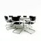 Office Meeting Room, or Conference Room Set, with 8 Mart Stam Thonet S 43 Chairs Matched to a Large Milo Baughman Style Table by Mart Stam & Marcel Breuer for Thonet, 2000s, Set of 9 3