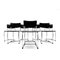 Set da ufficio o sala conferenze con 8 sedie Mart Stam Thonet S 43 abbinate a un tavolo grande in stile Milo Baughman di Mart Stam & Marcel Breuer per Thonet, inizio XXI secolo, set di 9, Immagine 12