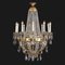 Golden Bronze Chandelier in Crystal, 1960s 2