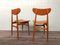 Italian Scandinavian Style Dining Chairs in Beech and Skai, 1950s, Set of 2 15