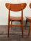 Italian Scandinavian Style Dining Chairs in Beech and Skai, 1950s, Set of 2 11