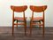 Italian Scandinavian Style Dining Chairs in Beech and Skai, 1950s, Set of 2 13