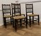 Vintage Lancashire Spindle Back Farmhouse Kitchen Dining Chairs, 1890s, Set of 4 1