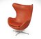 Egg Chair in Leather by Fritz Hansen, 1966, Image 1