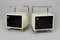 Functionalist Black and White Bedside Tables by Vichr a Spol, Former Czechoslovakia, 1940s, Set of 2 1