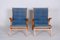 Mid-Century Upholstered Ash Lounge Chairs attributed to Jan Vaněk, Former Czechoslovakia, 1950s, Set of 2 9